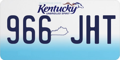 KY license plate 966JHT