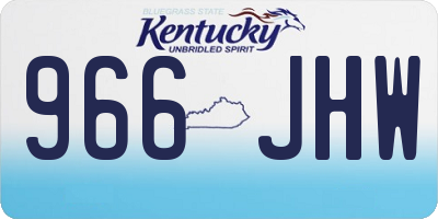 KY license plate 966JHW