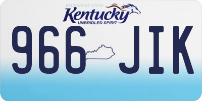 KY license plate 966JIK