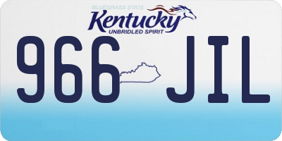 KY license plate 966JIL