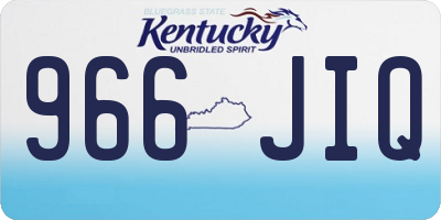 KY license plate 966JIQ