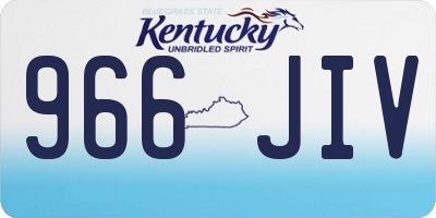 KY license plate 966JIV