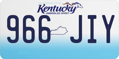 KY license plate 966JIY