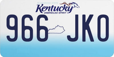 KY license plate 966JKO