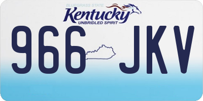KY license plate 966JKV