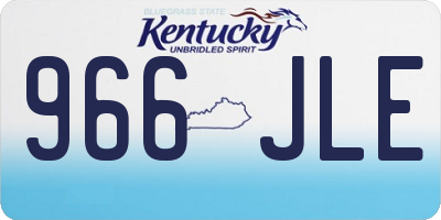 KY license plate 966JLE