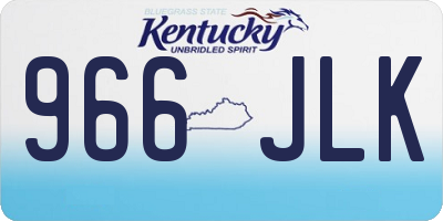 KY license plate 966JLK