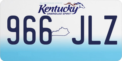 KY license plate 966JLZ