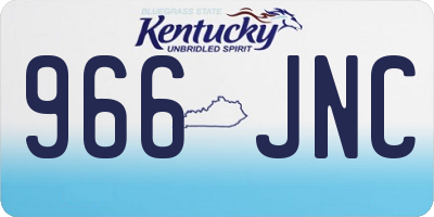 KY license plate 966JNC