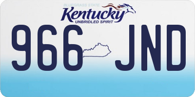 KY license plate 966JND