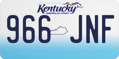 KY license plate 966JNF