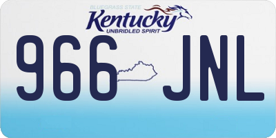 KY license plate 966JNL
