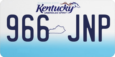 KY license plate 966JNP