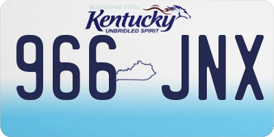 KY license plate 966JNX