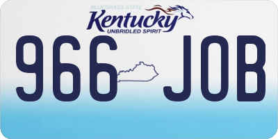 KY license plate 966JOB