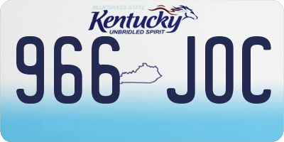 KY license plate 966JOC
