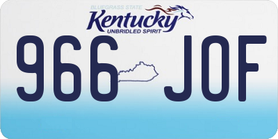 KY license plate 966JOF