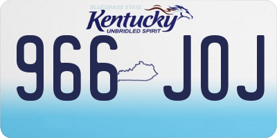 KY license plate 966JOJ