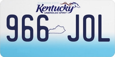 KY license plate 966JOL