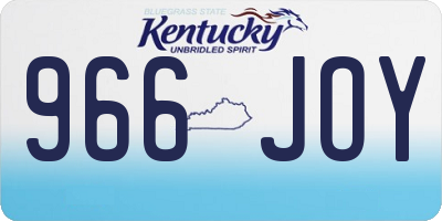 KY license plate 966JOY