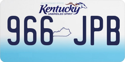 KY license plate 966JPB