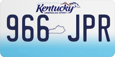 KY license plate 966JPR