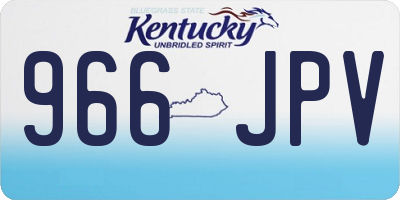 KY license plate 966JPV