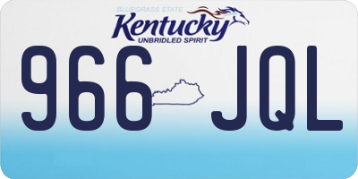 KY license plate 966JQL