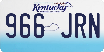KY license plate 966JRN