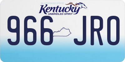 KY license plate 966JRO