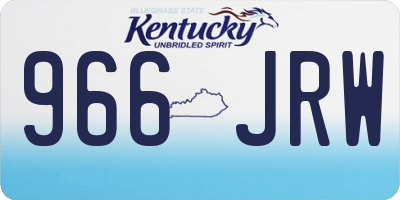 KY license plate 966JRW