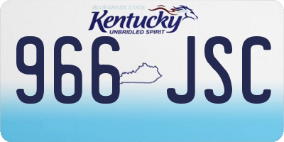 KY license plate 966JSC