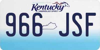 KY license plate 966JSF