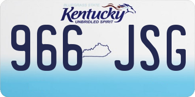 KY license plate 966JSG