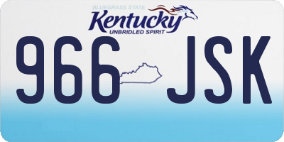 KY license plate 966JSK