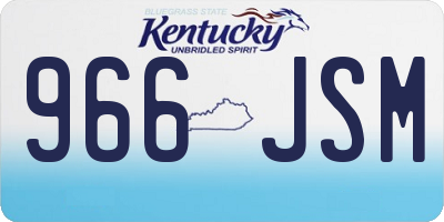 KY license plate 966JSM
