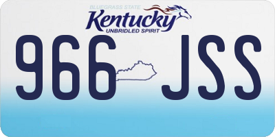KY license plate 966JSS