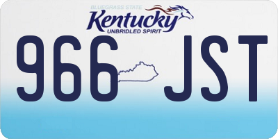 KY license plate 966JST