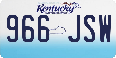KY license plate 966JSW