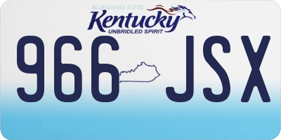 KY license plate 966JSX