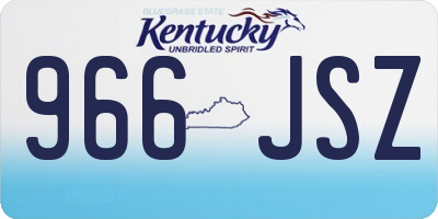 KY license plate 966JSZ