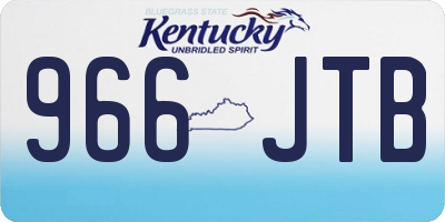 KY license plate 966JTB