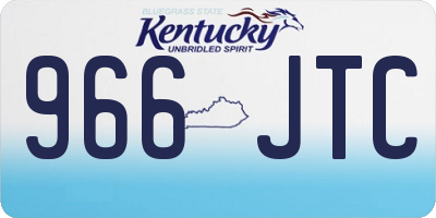 KY license plate 966JTC