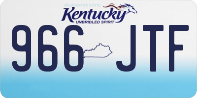 KY license plate 966JTF