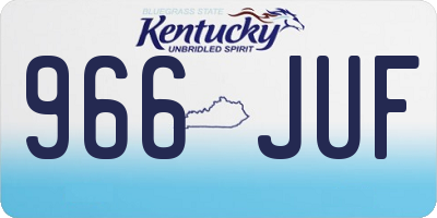 KY license plate 966JUF