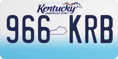 KY license plate 966KRB