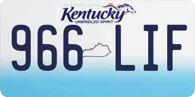 KY license plate 966LIF