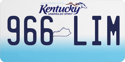 KY license plate 966LIM