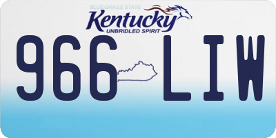 KY license plate 966LIW