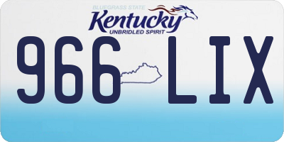KY license plate 966LIX